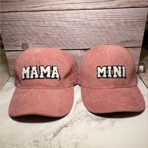 Corduroy Mama and Mini Hat Set - Pink